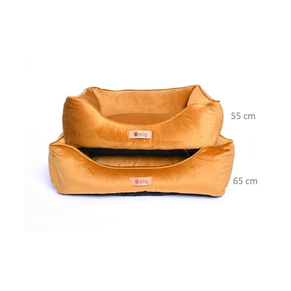 Krevet od baršuna u zlatnoj boji 65x50 cm Royal - Petsy-image-1