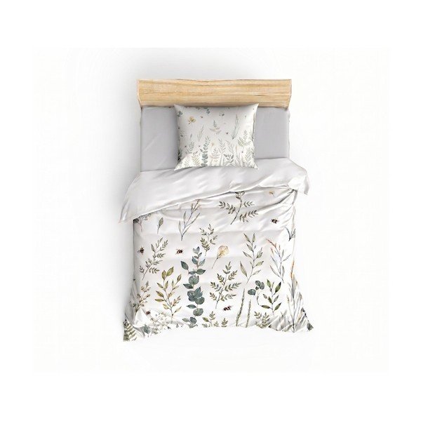 Bijela posteljina za krevet za jednu osobu 200x140 cm Gardenia – Mijolnir