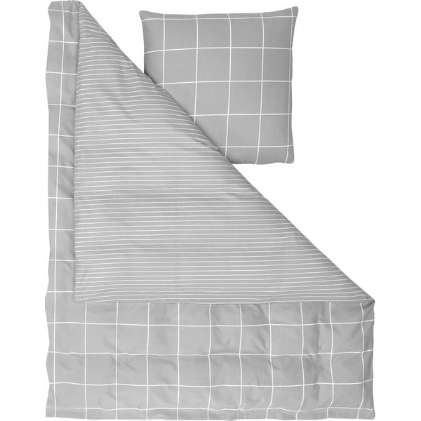 Siva flanelna posteljina za krevet za jednu osobu Westwing Collection, 155 x 220 cm