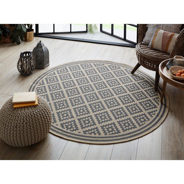 Sivo-bež okrugli vanjski tepih ø 160 cm Moretti - Flair Rugs-image-2