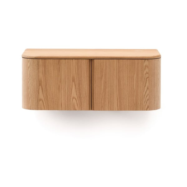 Zidni ormarić za ispod umivaonika u dekoru jasena u prirodnoj boji 90x35 cm Salaya – Kave Home