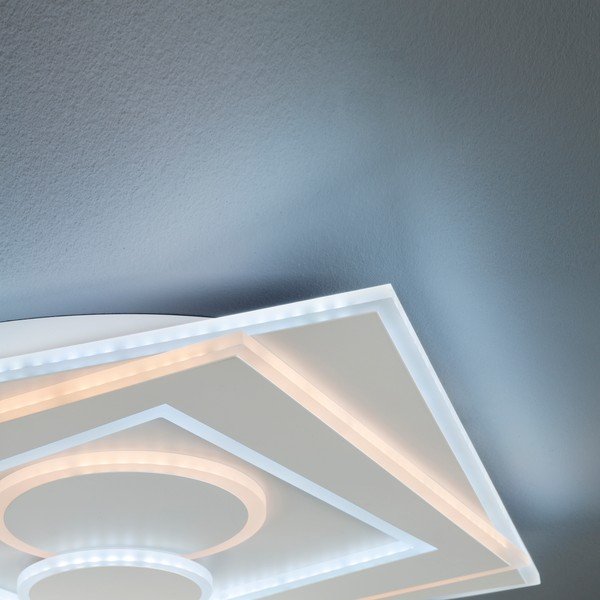 Bijela metalna LED stropna svjetiljka s daljinskim upravljačem/s mogućnosti zatamnjivanja 50x50 cm Ratio – Fischer & Honsel-image-2