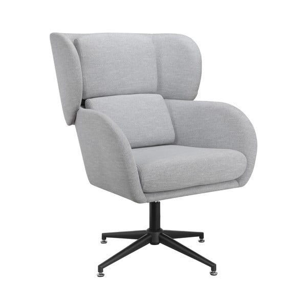 Svijetlo siva baršunasti wing fotelja Vanessa – Støraa