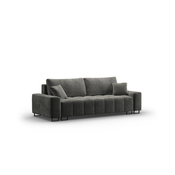 Siva baršunasti sklopiva/s prostorom za odlaganje sofa 250 cm Wicklow – Cosmopolitan Design-image-2