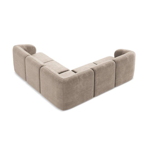 Svjetlo smeđa kutna garnitura od šenila Lani – Makamii-image-3