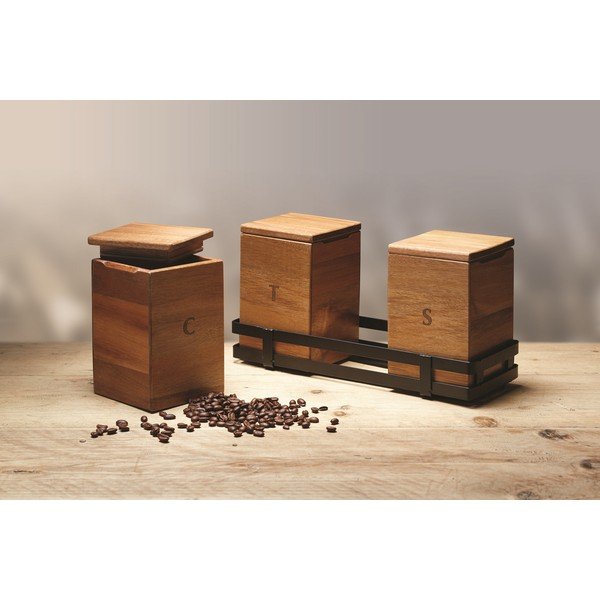 Set kutija za čaj, šećer i kavu Natural Elements-image-1
