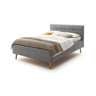 Sivi tapecirani bračni krevet s prostorom za odlaganje s podnicom 140x200 cm Lotte - Meise Möbel