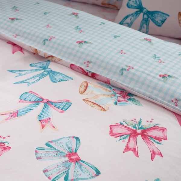 Ružičasta posteljina za krevet za jednu osobu 135x200 cm Bows And Bells – Catherine Lansfield-image-4