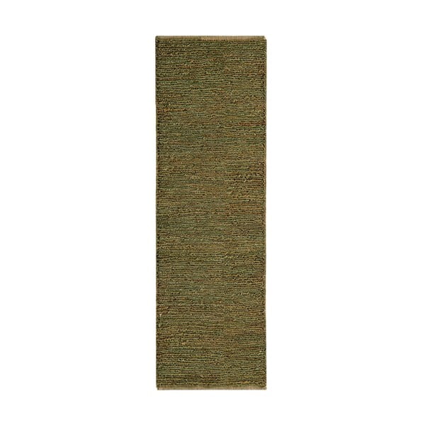 Tamno zelena ručno rađena jutenia staza 66x200 cm Soumak – Asiatic Carpets