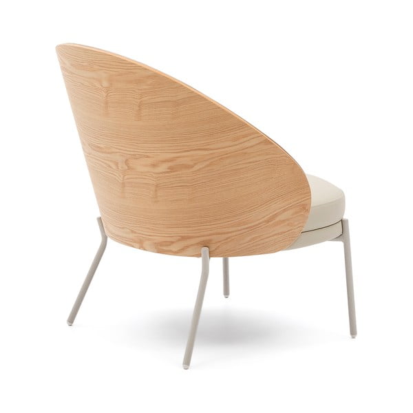 Bež fotelja od imitacije kože Eamy – Kave Home-image-4