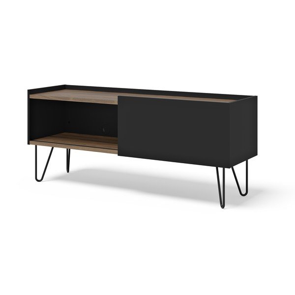 Crna/smeđa TV komoda u dekoru oraha 140x59 cm Nina – TemaHome-image-2