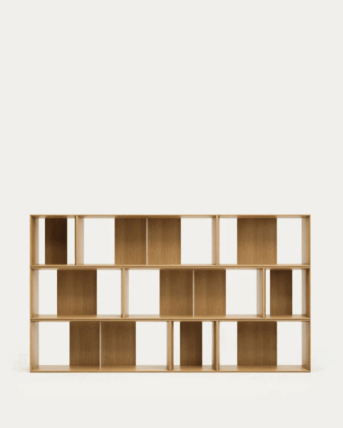 Modularni sustav polica 9 kom u dekoru hrasta u prirodnoj boji 202x114 cm Litto – Kave Home-image-4
