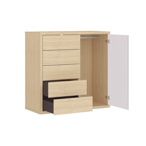 Bijeli niski ormar u dekoru hrasta 113x113 cm Hugo - TemaHome-image-4