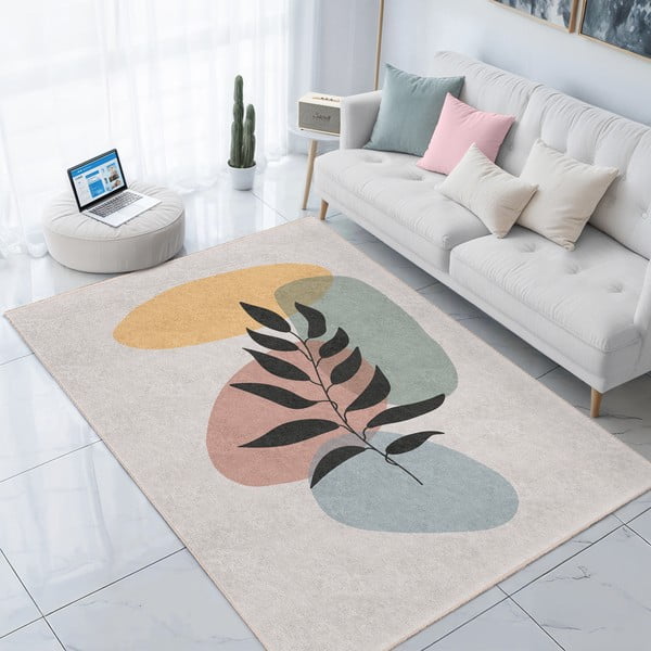 Krem perivi tepih 160x230 cm Illustrated Autumn – Mila Home-image-3