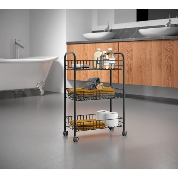 Crna kolica od nehrđajućeg čelika Metaltex Lugano Lava-image-1