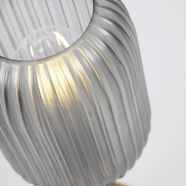 Stolna lampa zlatne boje sa staklenim sjenilom (visina 40 cm) Hestia - Kave Home-image-1