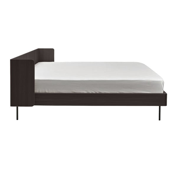 Crni bračni krevet u dekoru hrasta 180x200 cm Wrap – Bonami Selection-image-2