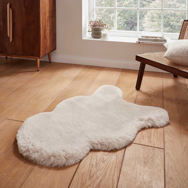 Krem sintetičko krzno 60x90 cm Super Teddy – Think Rugs-image-1