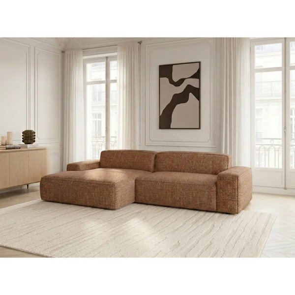Narančasta sklopiva/s električnim podešavanjem sjedala kutna garnitura (s lijevim kutom) Abel – Bobochic Paris-image-1