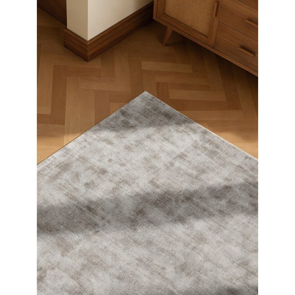 Sivi ručno rađen tepih viskozan 80x150 cm Noemi – Vikosa-image-3