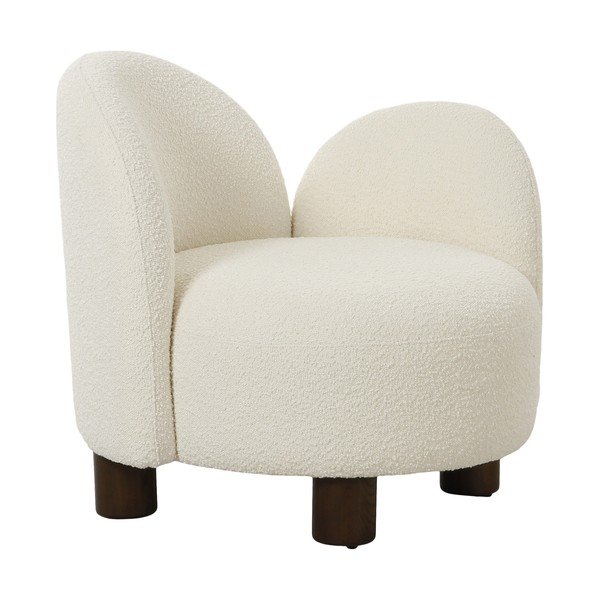 Bijela fotelja od bouclé tkanine Honolulu – House Nordic-image-2