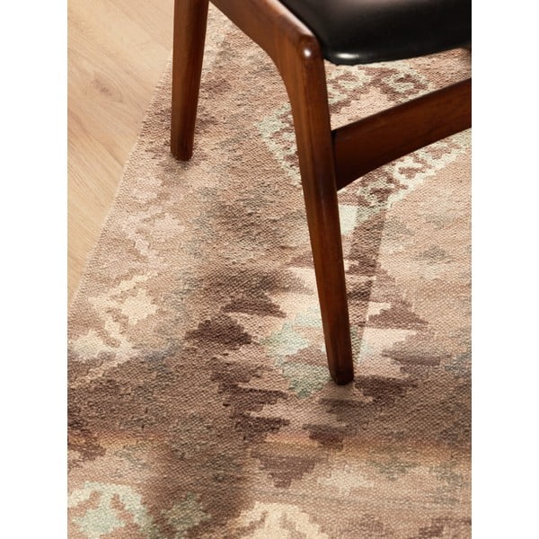 Svijetlo plava/bež obostrana/ručno rađena vunena staza 60x190 cm Kamal Dune – Nouristan-image-3