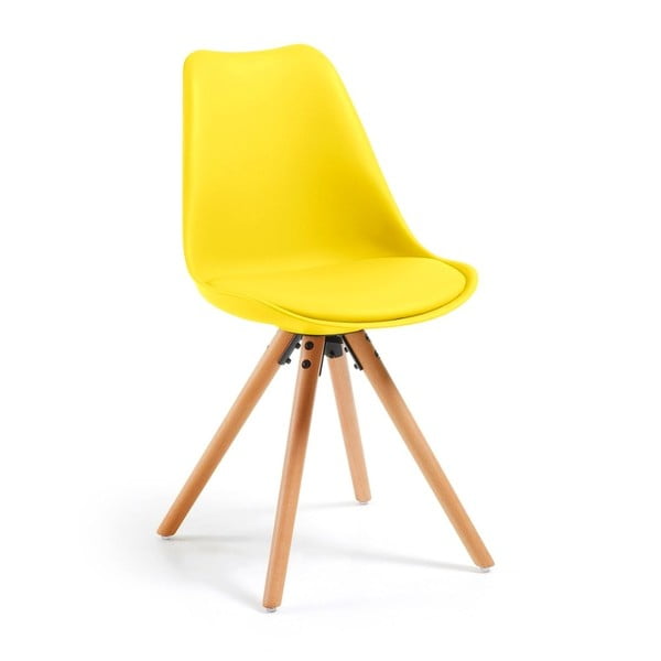 Žuta stolica s bukovim nogama Bonami Essentials Lumos