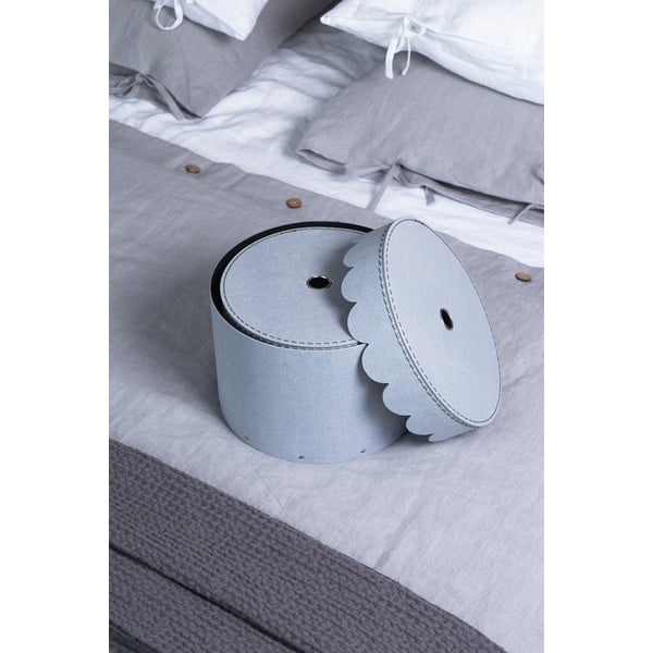 Svijetlo sive kartonske kutije za pohranu u setu  2 kom s poklopcem ø 26x17,5 cm Wilma – Bigso Box of Sweden-image-2