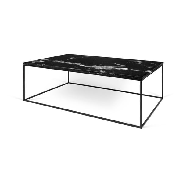 Stolić za kavu od crnog mramora s crnim nogama TemaHome Gleam, 120 x 75 cm-image-1