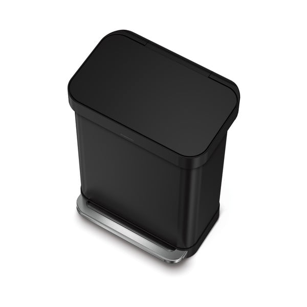 Mat crna željezna kanta za smeće s pedalom 55 l – simplehuman-image-3