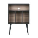 Crni/u prirodnoj boji ormarić za gramofon od masivnog bora 60x83 cm James – WOOOD