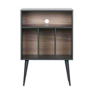 Crni/u prirodnoj boji ormarić za gramofon od masivnog bora 60x83 cm James – WOOOD