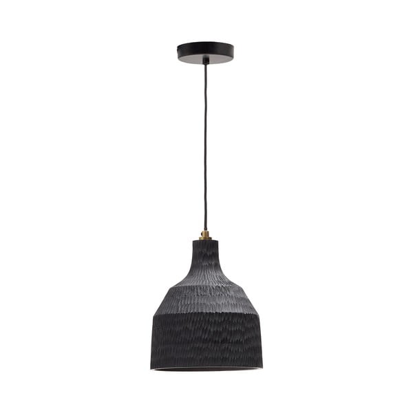 Crna viseća svjetiljka s drvenim sjenilom ø 21 cm Amire – Kave Home