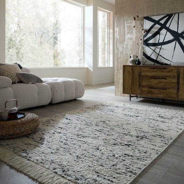 Sivi/boje slonovače ručno rađen vunen tepih 160x230 cm Ellsa  – Flair Rugs-image-1