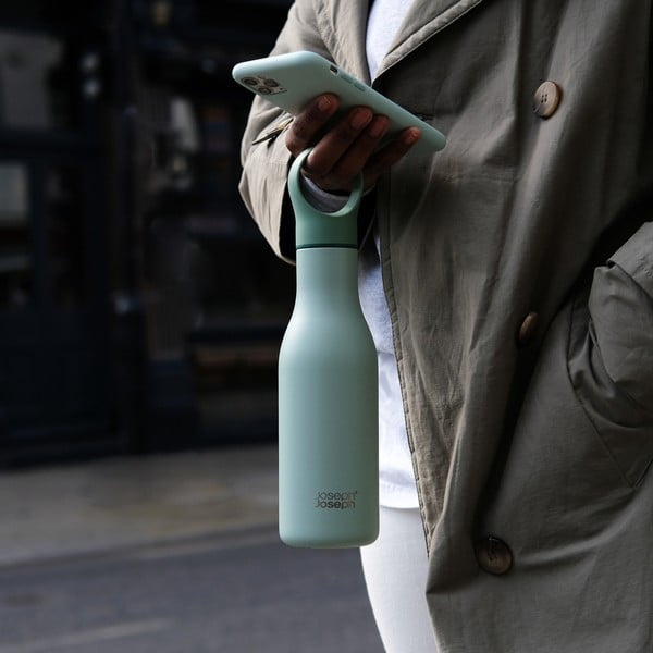 Mentol zelena boca za vodu za put od nehrđajućeg čelika 500 ml Loop – Joseph Joseph-image-2