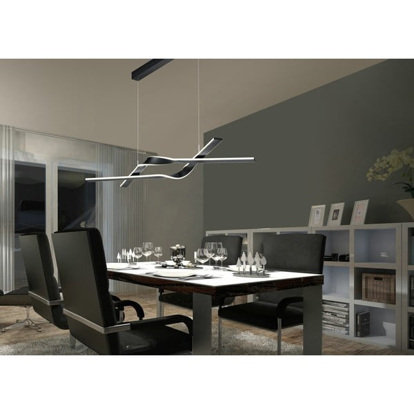 Crna LED viseća svjetiljka s metalnim sjenilom Cicenza – CINQUE-image-1