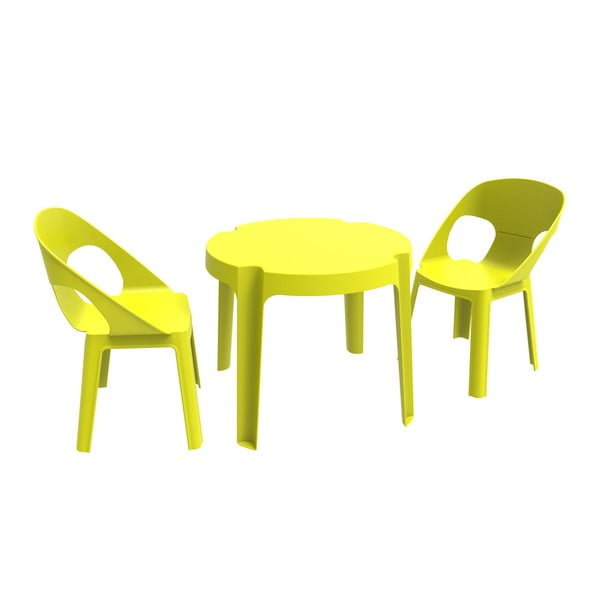 Zelena dječja vrtna garnitura s 1 stolom i 2 stolice Resol Juliet