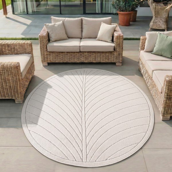 Krem okrugao unutarnji i vanjski tepih ø 120 cm Nova 1204 – Ayyildiz Carpets-image-1