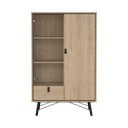 Vitrina u dekoru hrasta u prirodnoj boji 102x162x40 cm Ry – Tvilum
