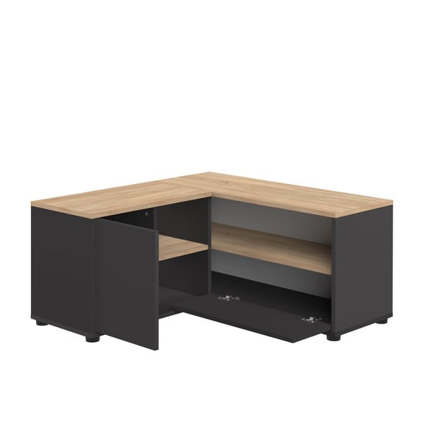 Crna/u prirodnoj boji TV komoda u dekoru hrasta 90x45 cm Angle – TemaHome-image-3