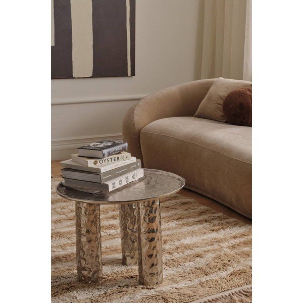 Okrugao stolić za kavu aluminijski u srebrnoj boji ø 60 cm Art – Ellos Home-image-1