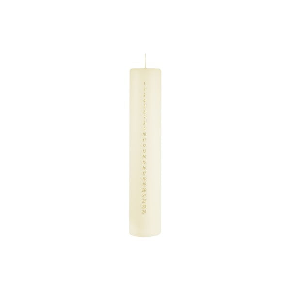 Kremasto bijela adventska svijeća s Unipar brojevima, vrijeme gorenja 70 h