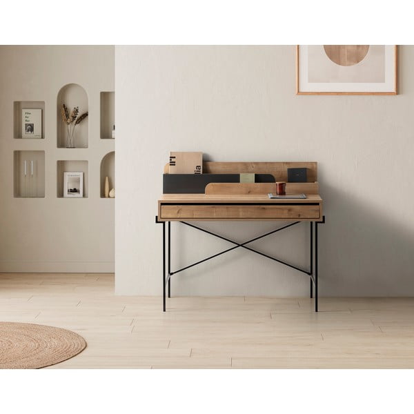 Uredski radni stol od punog hrasta 60x113 cm Lila – Marckeric-image-2