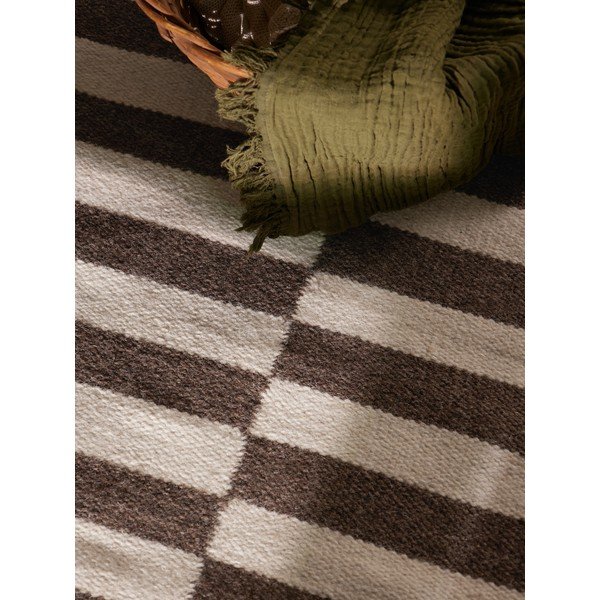 Bijeli/smeđi obostrani/ručno rađen vunen tepih 80x150 cm Vika – Hanse Home-image-3