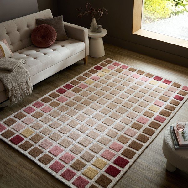 Ružičasti ručno rađen vunen tepih 140x200 cm Renga Wool – Flair Rugs-image-1