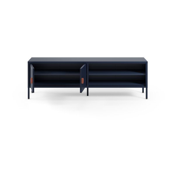 Tamno plava metalna TV komoda 160x50x35 cm Sayla – Marckeric-image-1