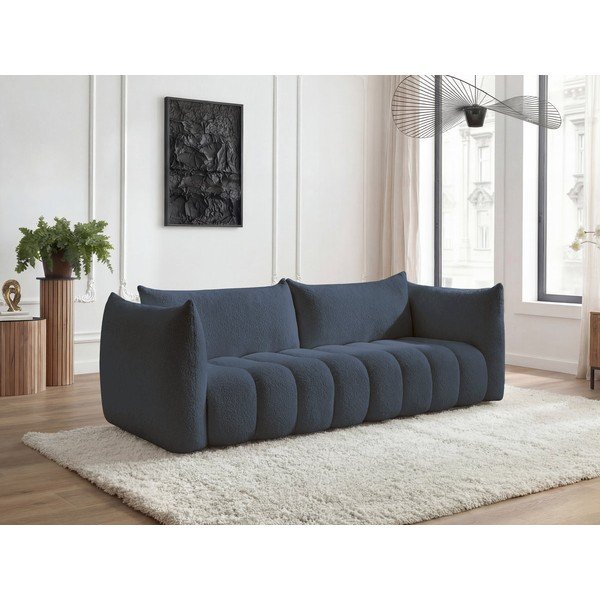 Tamno plava sofa od bouclé tkanine 286 cm Azra – Bobochic Paris-image-1