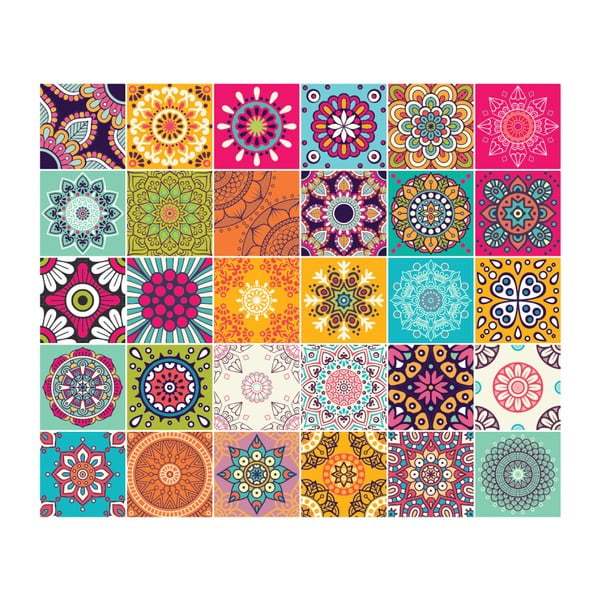 Set od 30 zidnih samoljepljivih naljepnica Ambiance Wall Stickers Tiles Azulejos Mariska, 15 x 15 cm-image-2