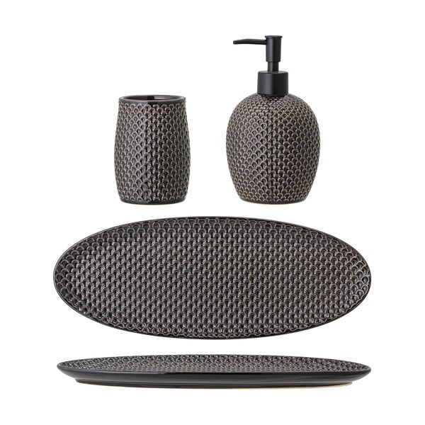 Sivi set pribora za kupaonicu od kamenine Hrin – Bloomingville-image-4