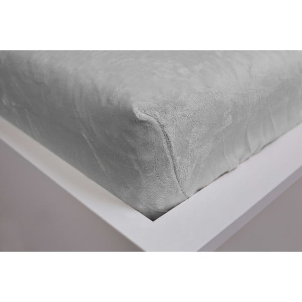 Siva plahta s gumom od mikropliša 180x200 cm – Jerry Fabrics